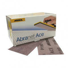 Papier abrasif 70 x 125 mm velcro P80 - MIRKA ABRANET ACE. Ponçage automobile sans poussière et sans nettoyage.